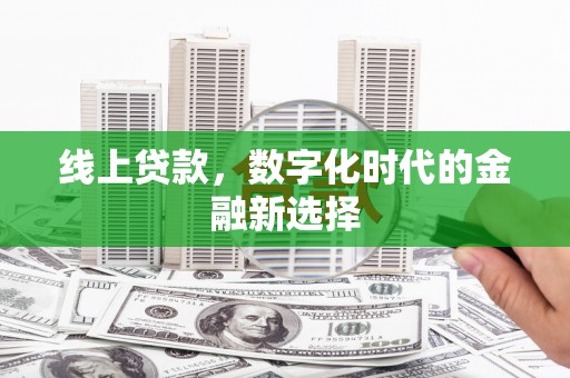 高明线上贷款，数字化时代的金融新选择